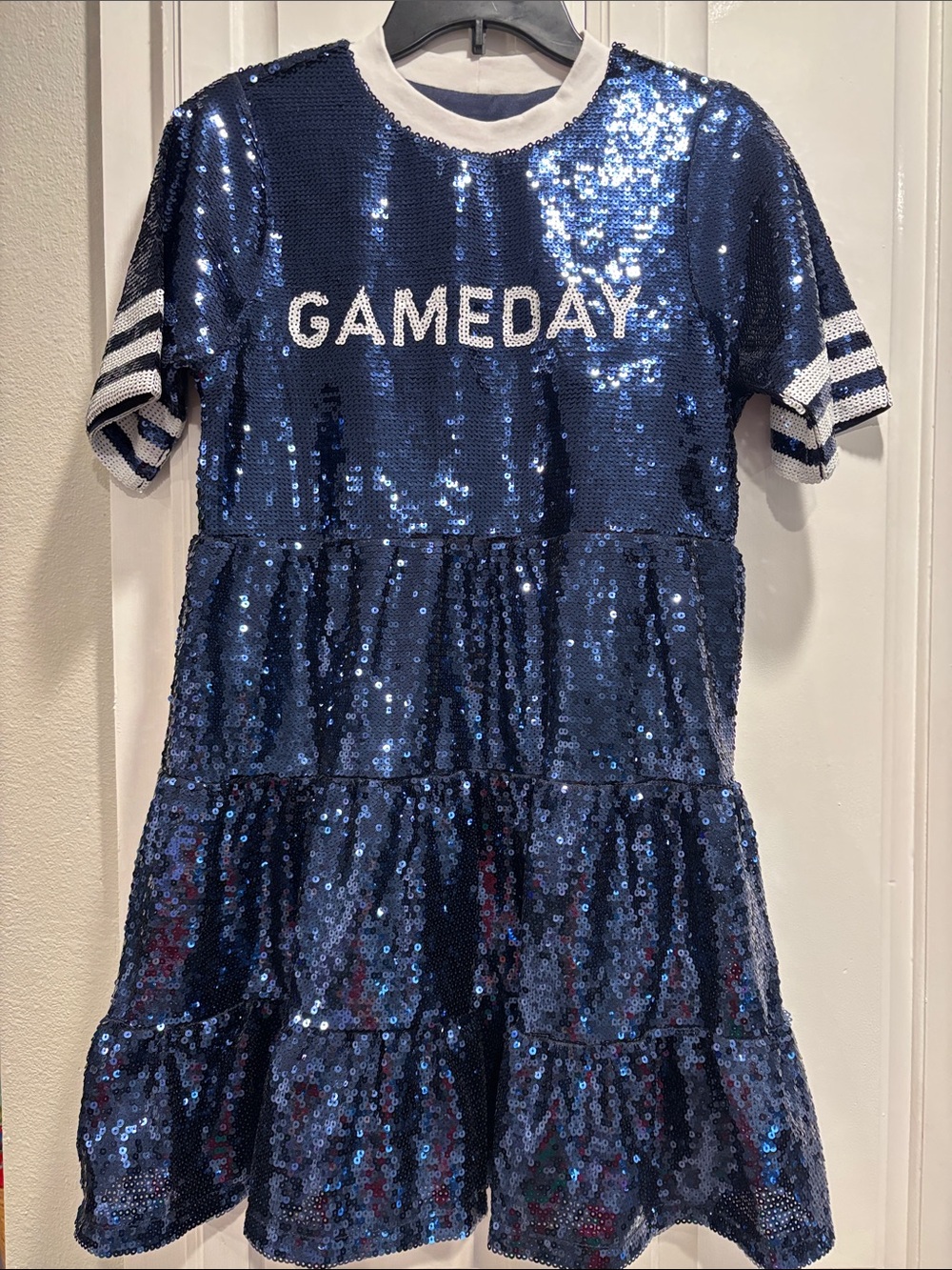 NWT Francesca's Navy Sequin Gameday dress